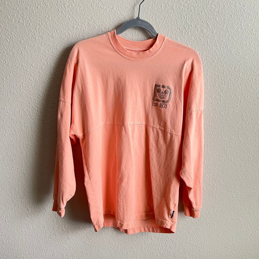 Walt Disney World Rose Gold Spirit Jersey Women's XS Glitter Mickey Mouse Flaw